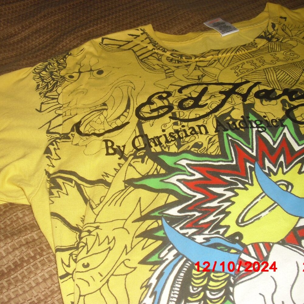 Ed Hardy T Shirt Mens Large, Chinese Dragon design, Yellows, Blues, Reds, Greens - Picture 4 of 16